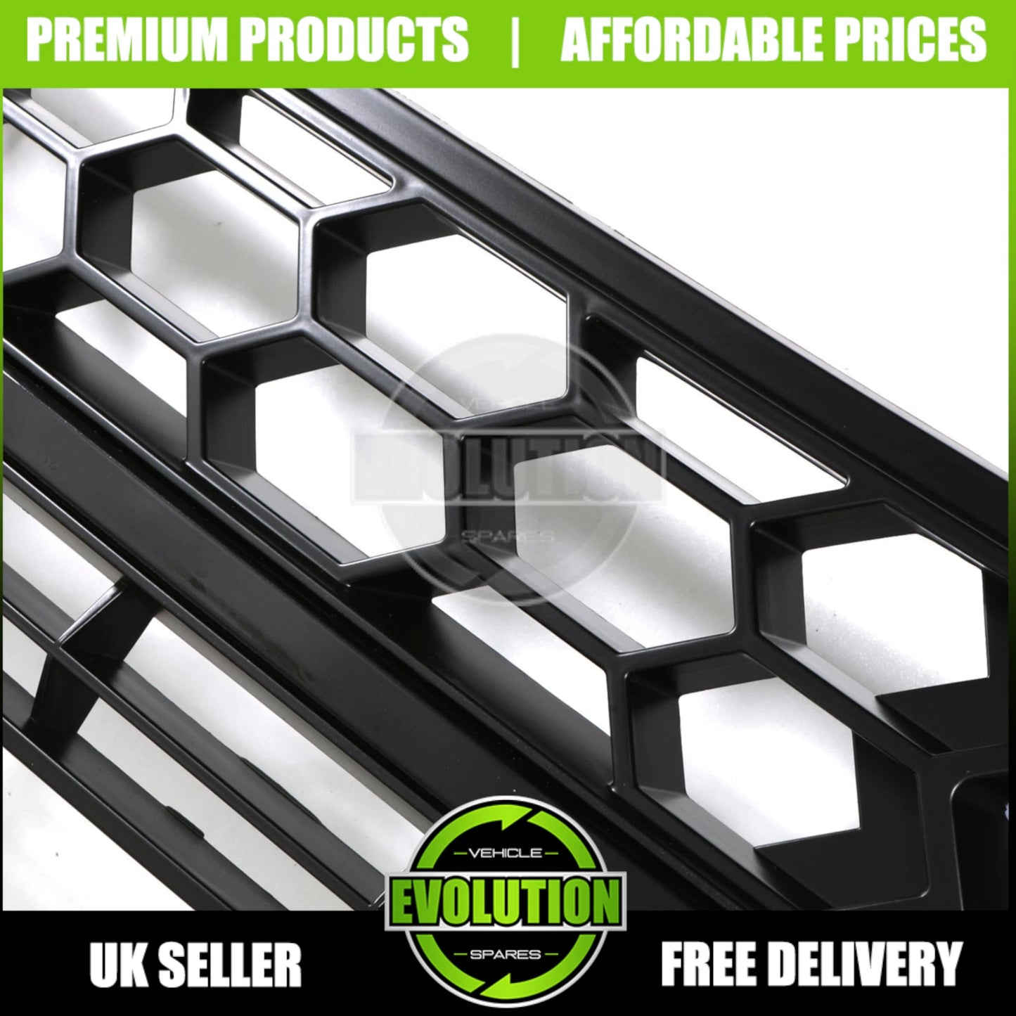 BLACK FRONT GRILLE LED ROCCO GRILL FOR TOYOTA HILUX MK8 2016-2020