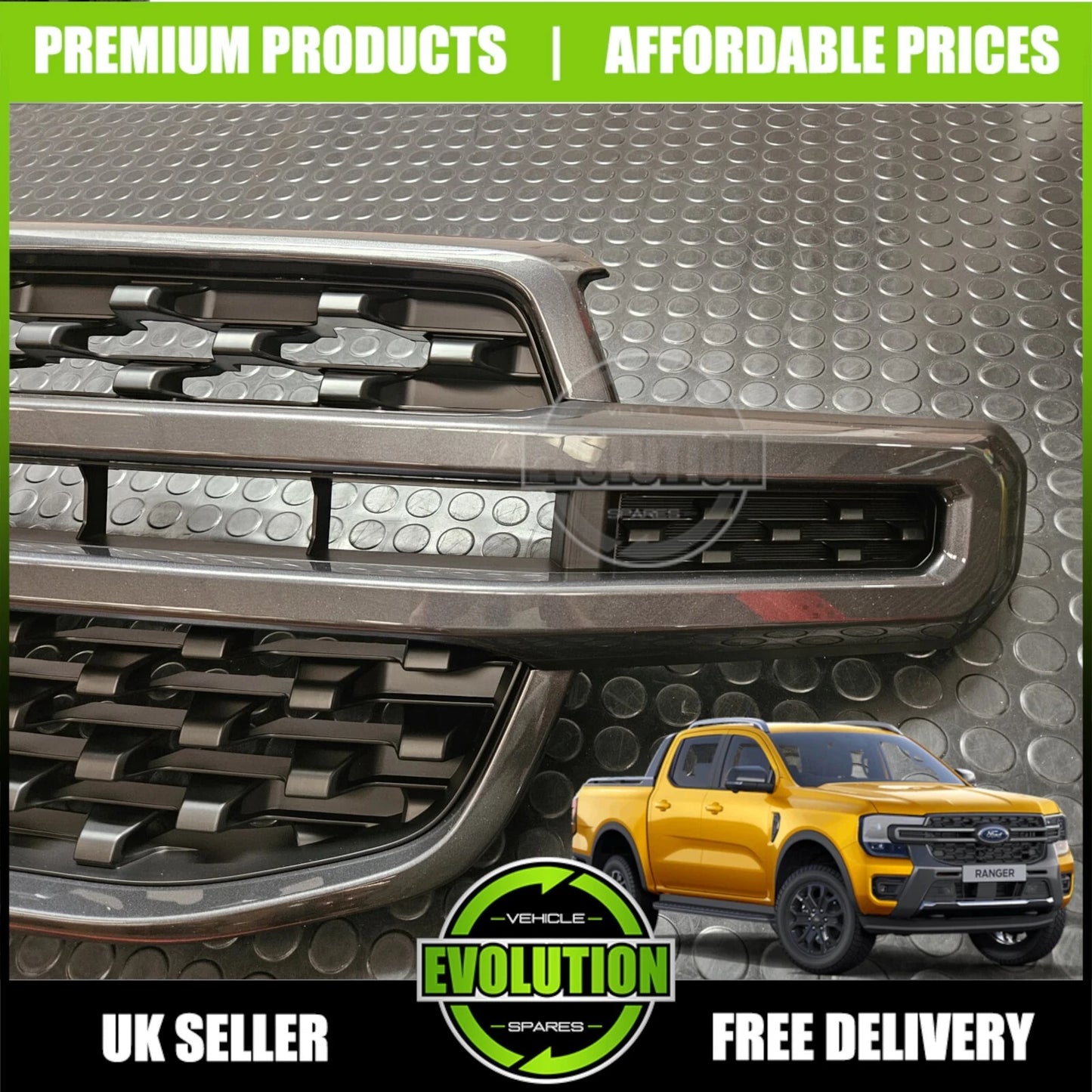 FRONT GRILL GRILLE OEM REPLACEMENT BLACK GREY FOR FORD RANGER  T9 2023-2025