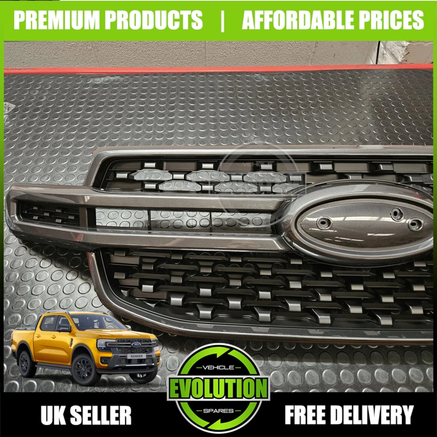 FRONT GRILL GRILLE OEM REPLACEMENT BLACK GREY FOR FORD RANGER  T9 2023-2025