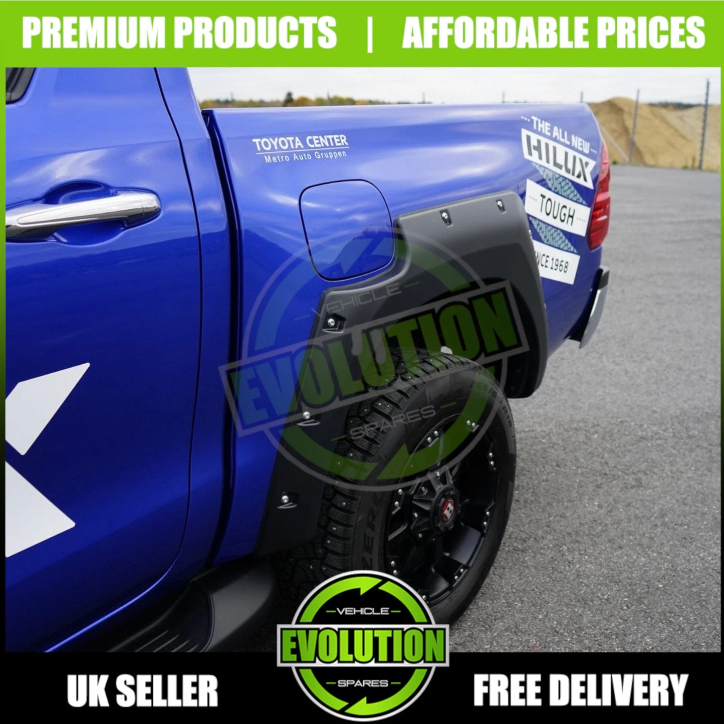 For Toyota Hilux 2016-2020 Wide Body Wheel Arches Fender Flares Riveted Style