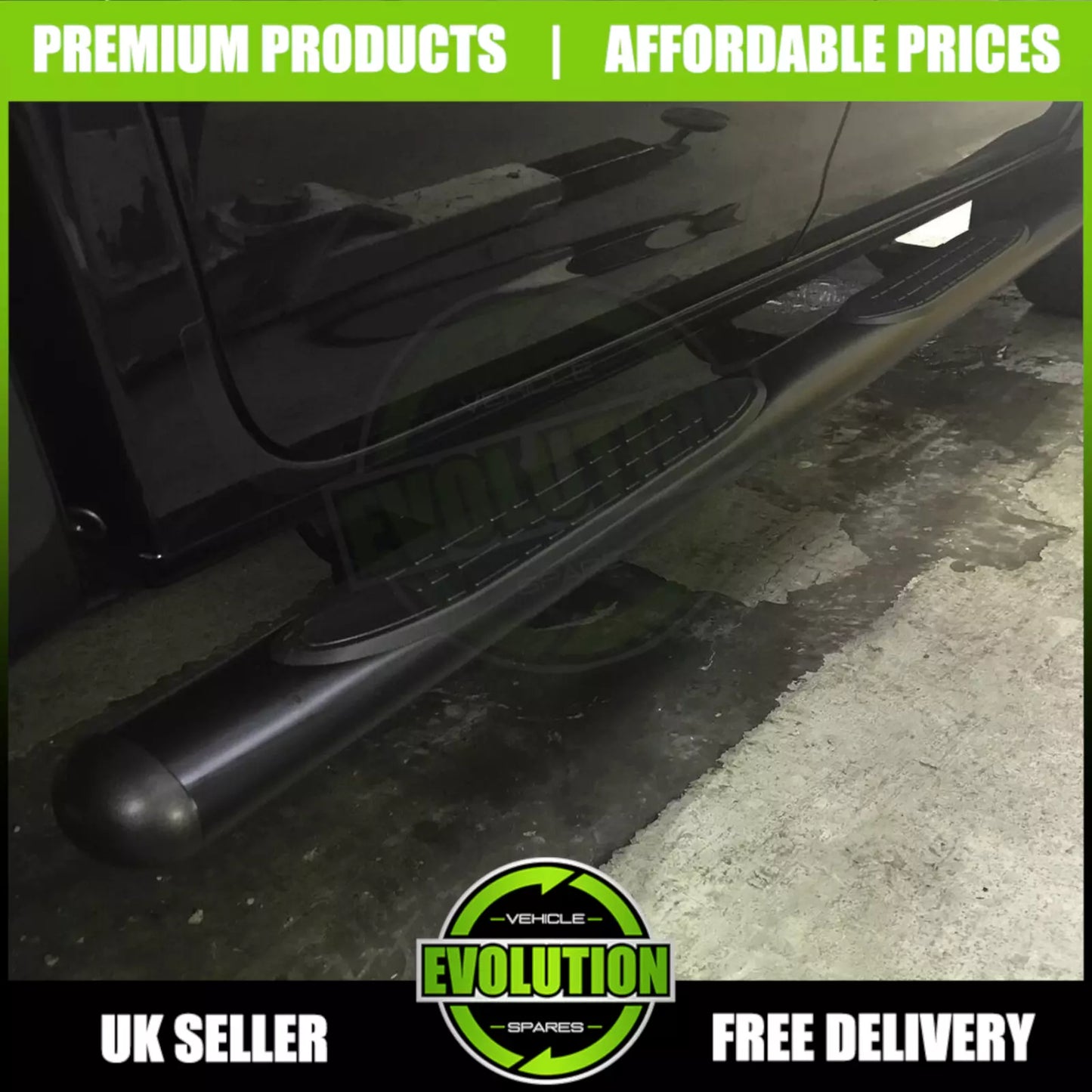 TO FIT TOYOTA HILUX 2005-2016 All Black Side Steps / Bars / Running Boards