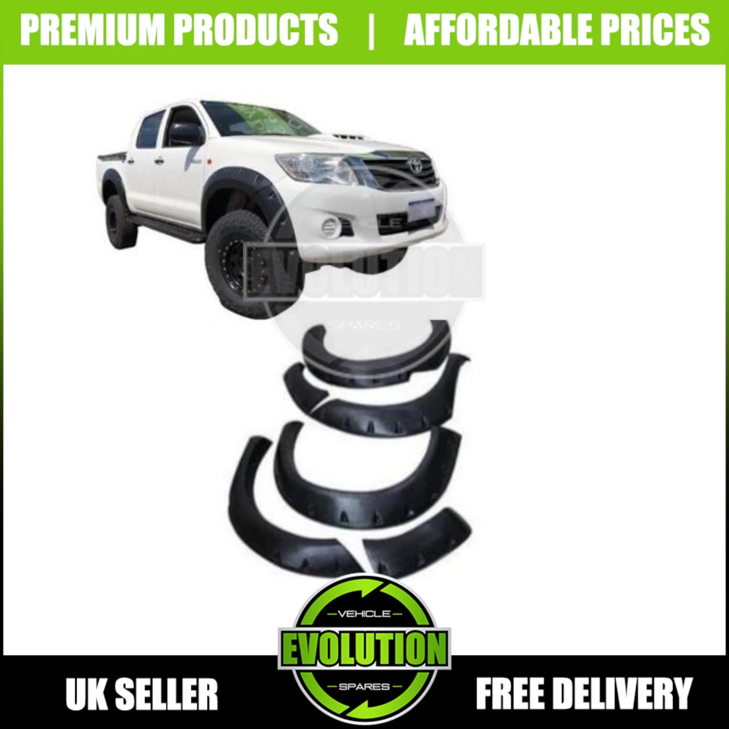 Wide Wheel Arches Monster Look Matte Fits Toyota Hilux 2012-2016 Fenders 6" Wide