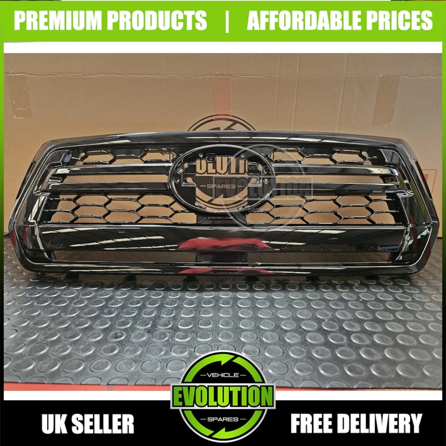 GLOSS BLACK FRONT GRILLE ROCCO GRILL FOR TOYOTA HILUX INVINCIBLE X MK8 2018-2020