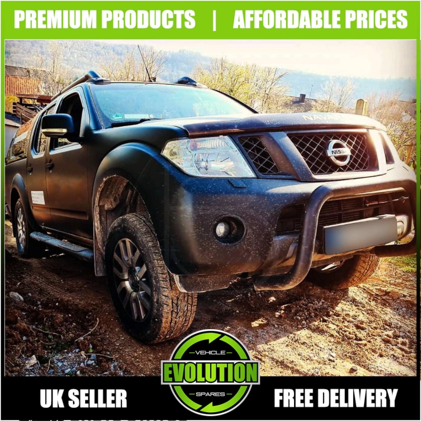 BLACK AXLE NUDGE A-BAR, BULL BAR GUARD TO FIT NISSAN NAVARA 2006-2015
