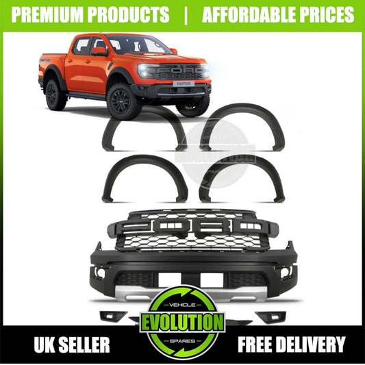 RAPTOR STYLE BUMPER WHEEL ARCHES MATTE BLACK BODYKIT KIT FOR FORD RANGER T9 23+