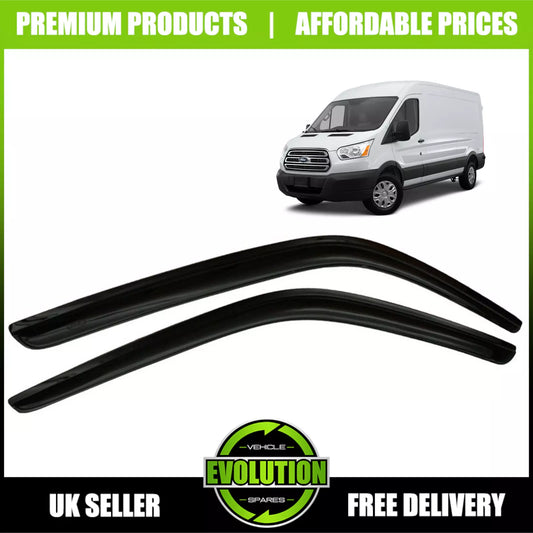 WIND RAIN SUN SMOKE GUARD DEFLECTORS GLOSS FOR FORD TRANSIT MK8 2014-2023