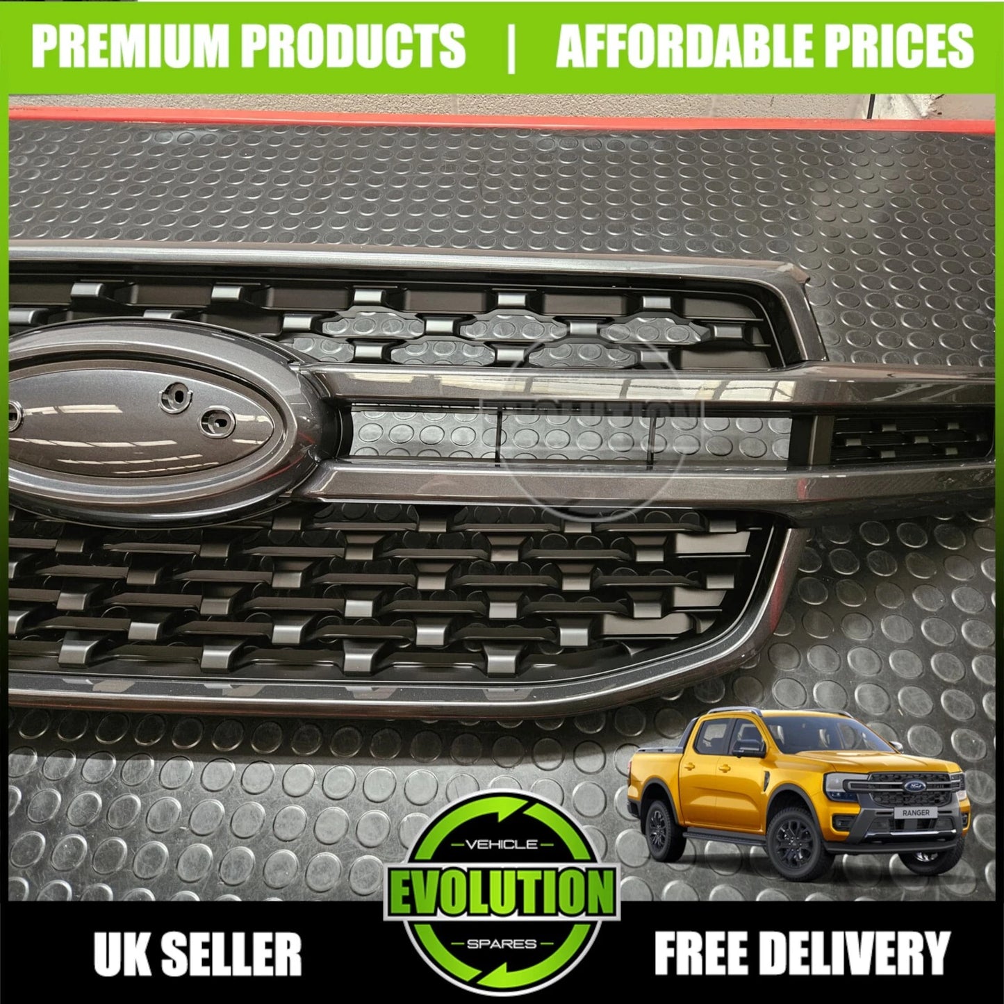 FRONT GRILL GRILLE OEM REPLACEMENT BLACK GREY FOR FORD RANGER  T9 2023-2025