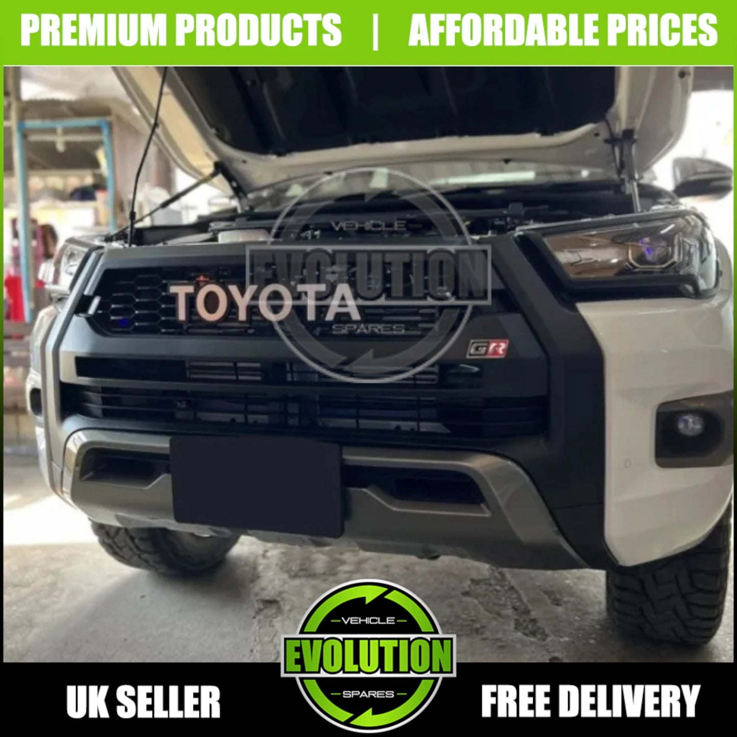 FRONT GRILLE GRILL GR SPORT STYLE MATTE FITS TOYOTA HILUX INVINCIBLE 2020-2024