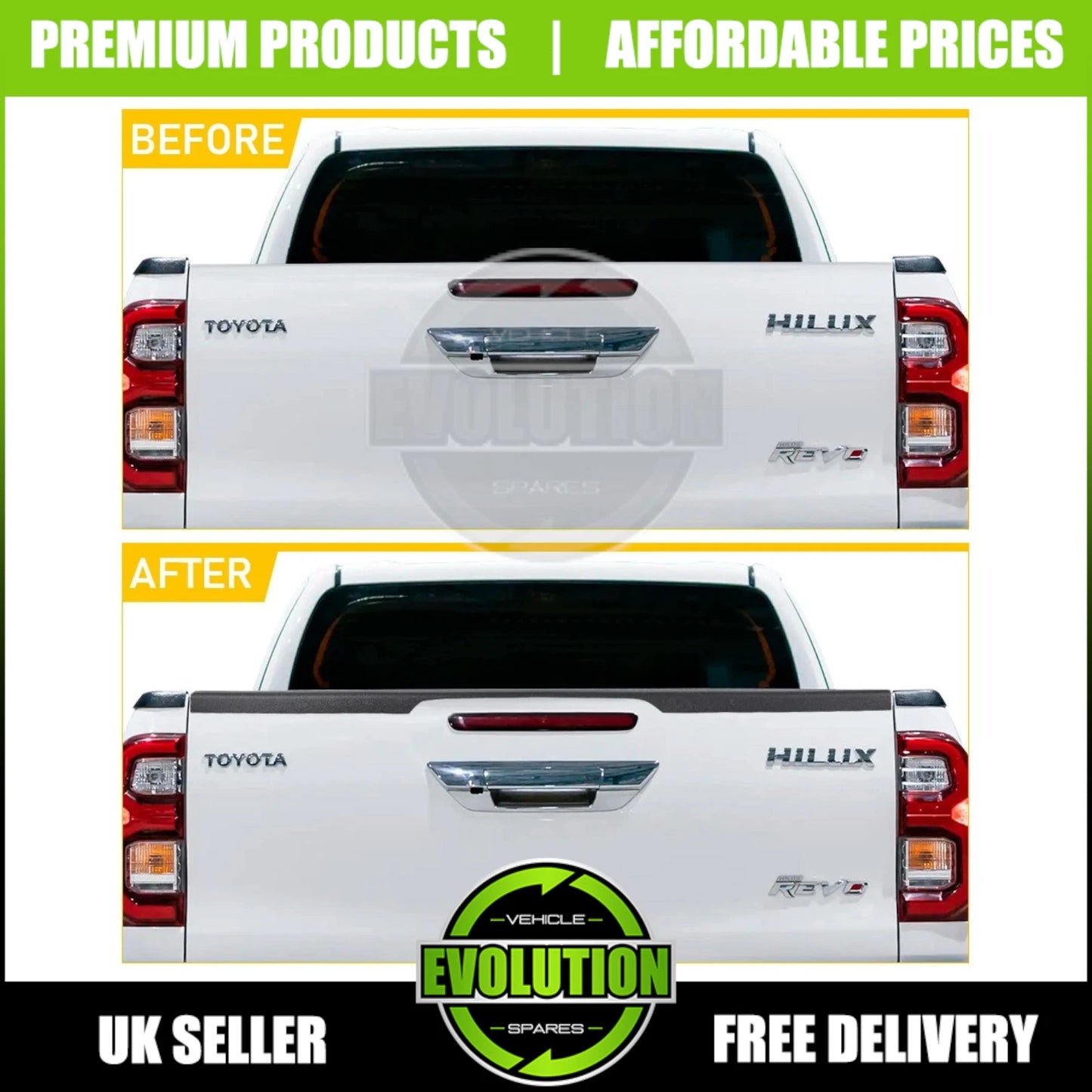 Rear Tailgate Liner Load Bed Trim Protector For Toyota Hilux 2020 on Mk9