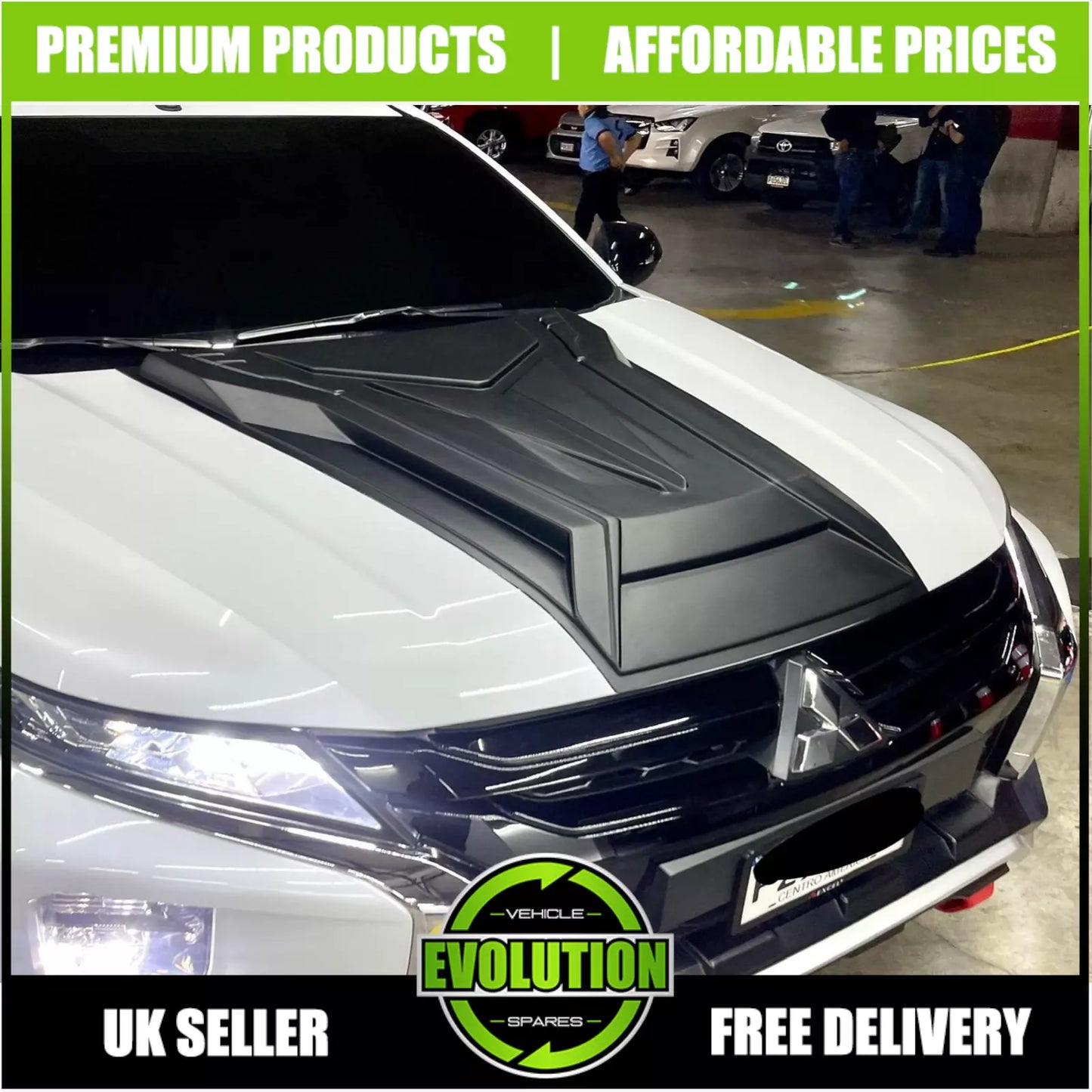 FOR MITSUBISHI L200 SERIES 6 2019-2023 BONNET SCOOP AIR FLOW INTAKE MATTE BLACK