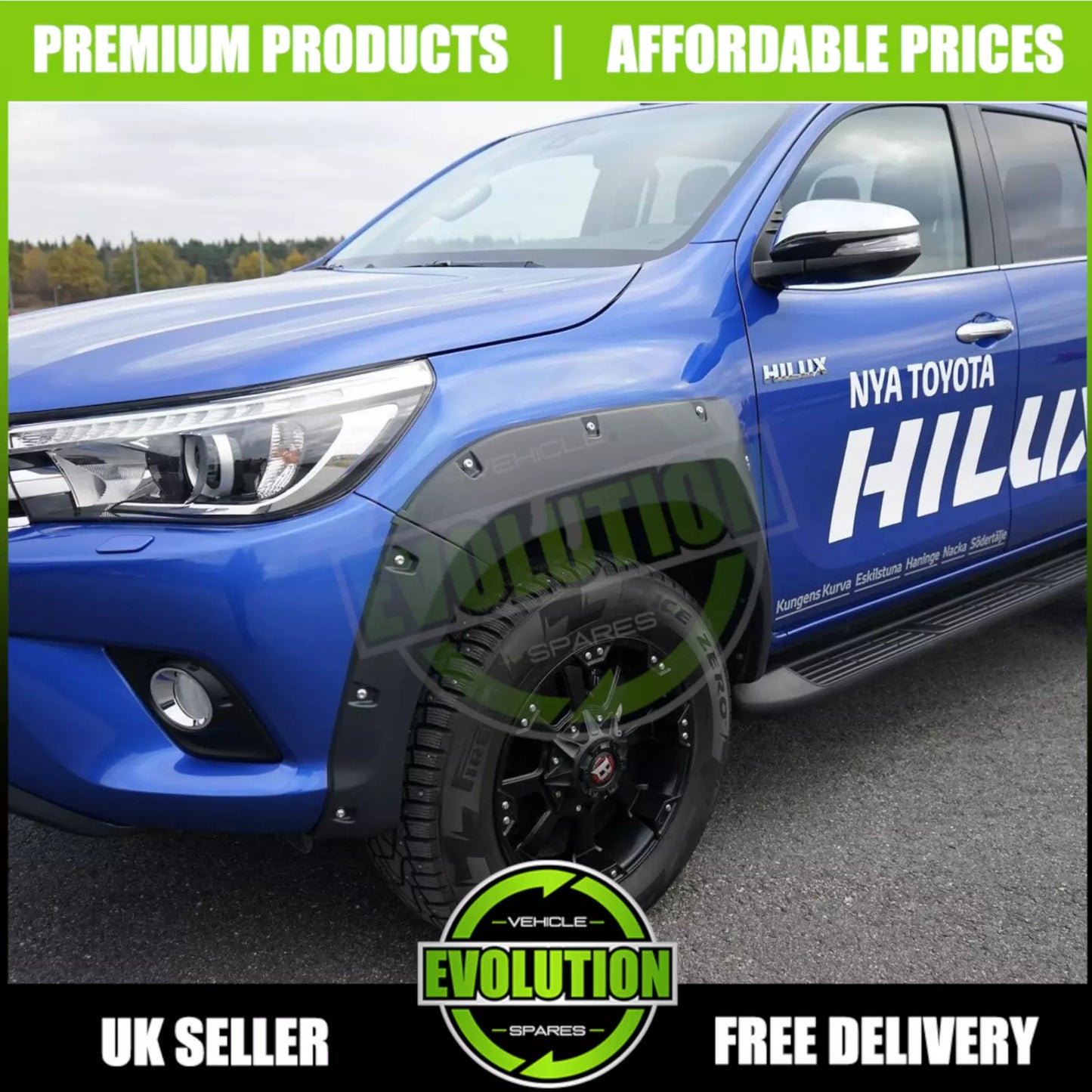 For Toyota Hilux 2016-2020 Wide Body Wheel Arches Fender Flares Riveted Style