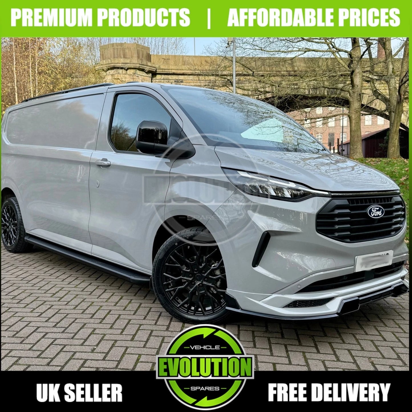 ROOF RAILS BARS BLACK RACK BAR ALUMINIUM FITS FORD TRANSIT CUSTOM 2023-- MK2