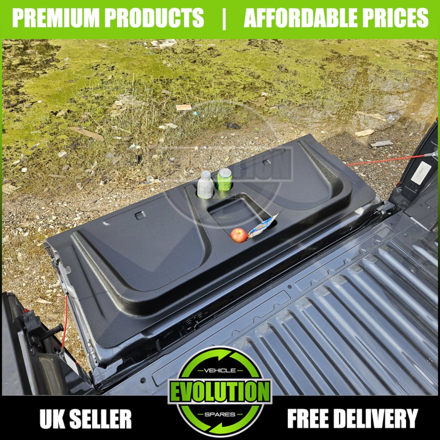 TAILGATE SEAT BENCH CHAIR CUP HOLDERS BED FOR TOYOTA HILUX MK7 2005-2016