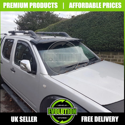 Sun Visor Sunvisor Solid Gloss Black Acrylic fits Nissan Navara D40 2006-2015