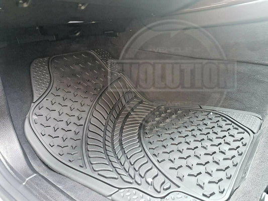 TO FIT MITSUBISHI L200 HEAVY DUTY BLACK RUBBER CAR MAT SET NON SLIP SET OF 4