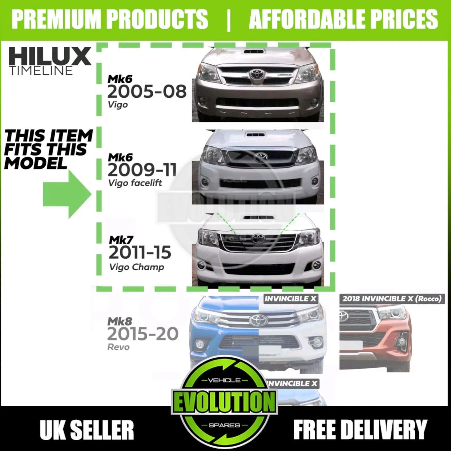 GR STYLE LED TAIL LIGHT SMOKED REAR LIGHTS UPGRADE FOR TOYOTA HILUX 2005-2016