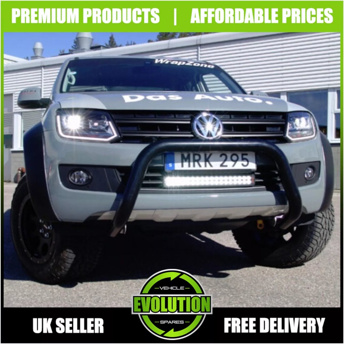 BLACK AXLE NUDGE A-BAR, BULL BAR GUARD TO FIT VOLKSWAGEN AMAROK 2010-2020