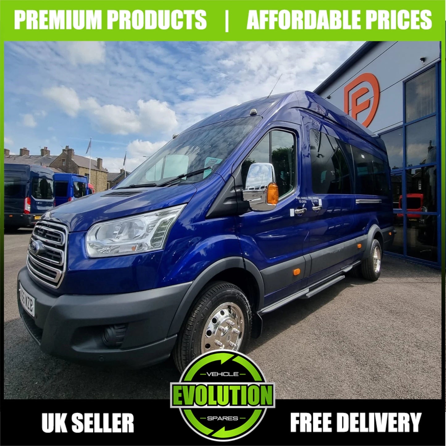 TO FIT FORD TRANSIT CHROME WING SIDE MIRROR COVERS SURROUNDS CAPS SET 2014+ MK8