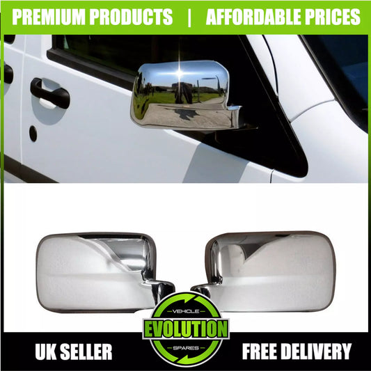 TO FIT FORD TRANSIT CONNECT 2002-2009 CHROME WING MIRROR COVERS SURROUNDS CAPS