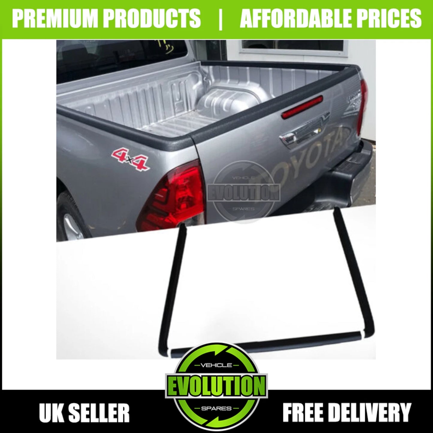 REAR TAILGATE LINER LOAD BED TRIM PROTECTOR FOR TOYOTA HILUX MK8 MK9 2016-2024