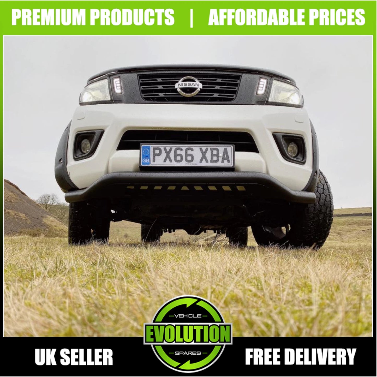 BLACK NUDGE A-BAR BULL BAR GUARD CITY AXLE TO FIT VW AMAROK 2010-2016