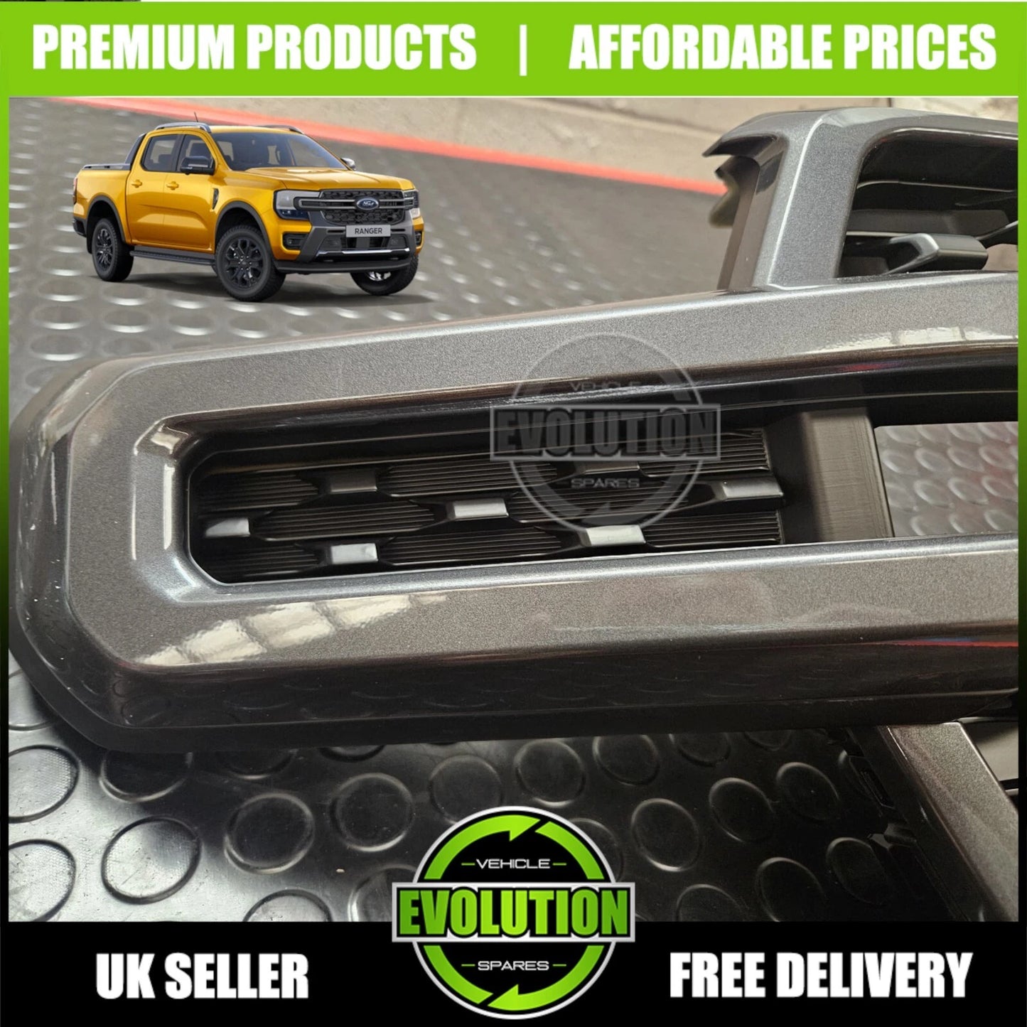 FRONT GRILL GRILLE OEM REPLACEMENT BLACK GREY FOR FORD RANGER  T9 2023-2025