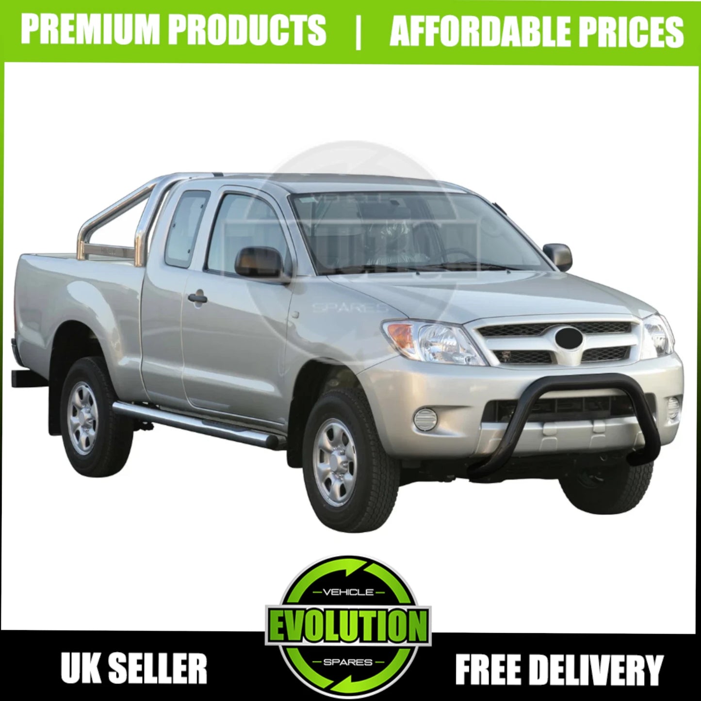 TO FIT TOYOTA HILUX VIGO 2005-2016 BLACK AXLE NUDGE A-BAR, BULL BAR GUARD