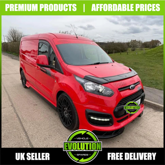 BONNET GUARD BUG DEFLECTOR BRA GLOSS BLACK FITS FORD TRANSIT CONNECT 2014-2018