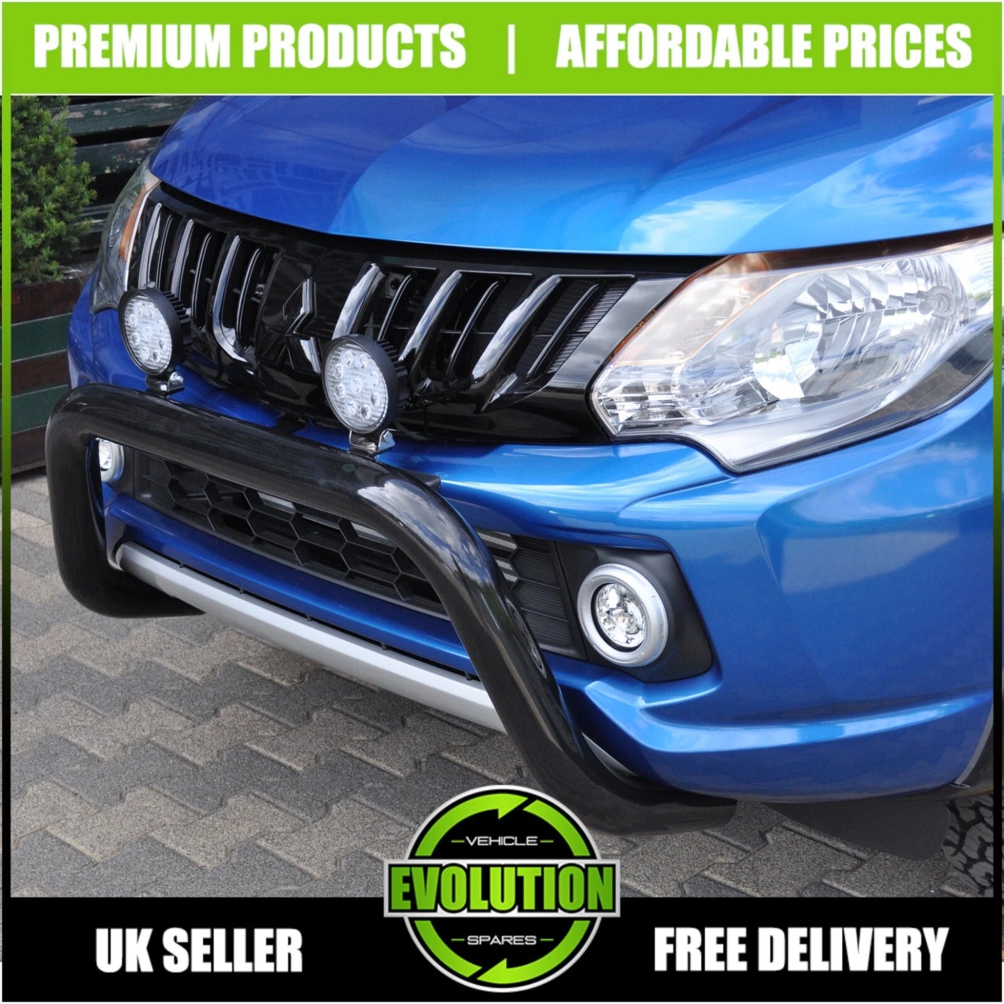 TO FIT MITSUBISHI L200 2015-2018 BLACK AXLE NUDGE A-BAR, BULL BAR GUARD