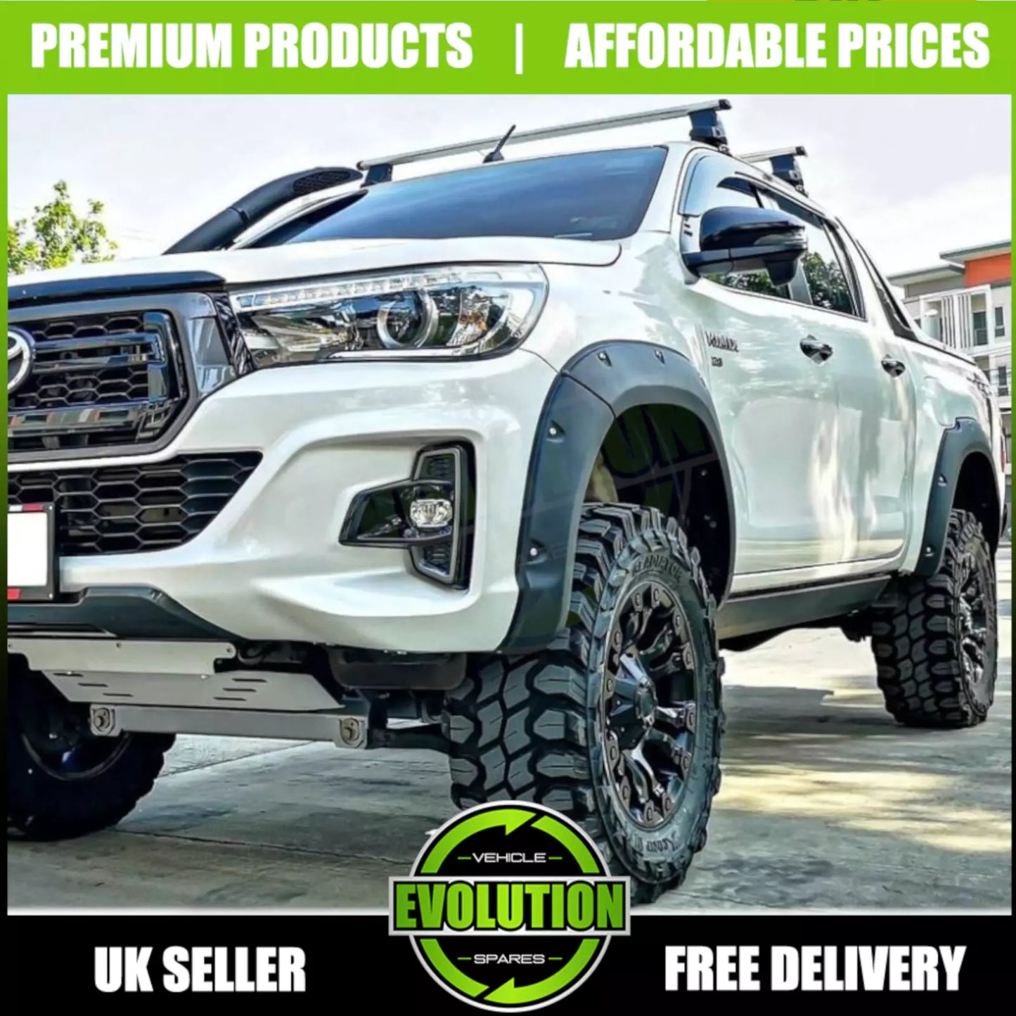 fits TOYOTA HILUX 2019-2024 Wide Wheel Arches Arche Fender Flares - Matte Black