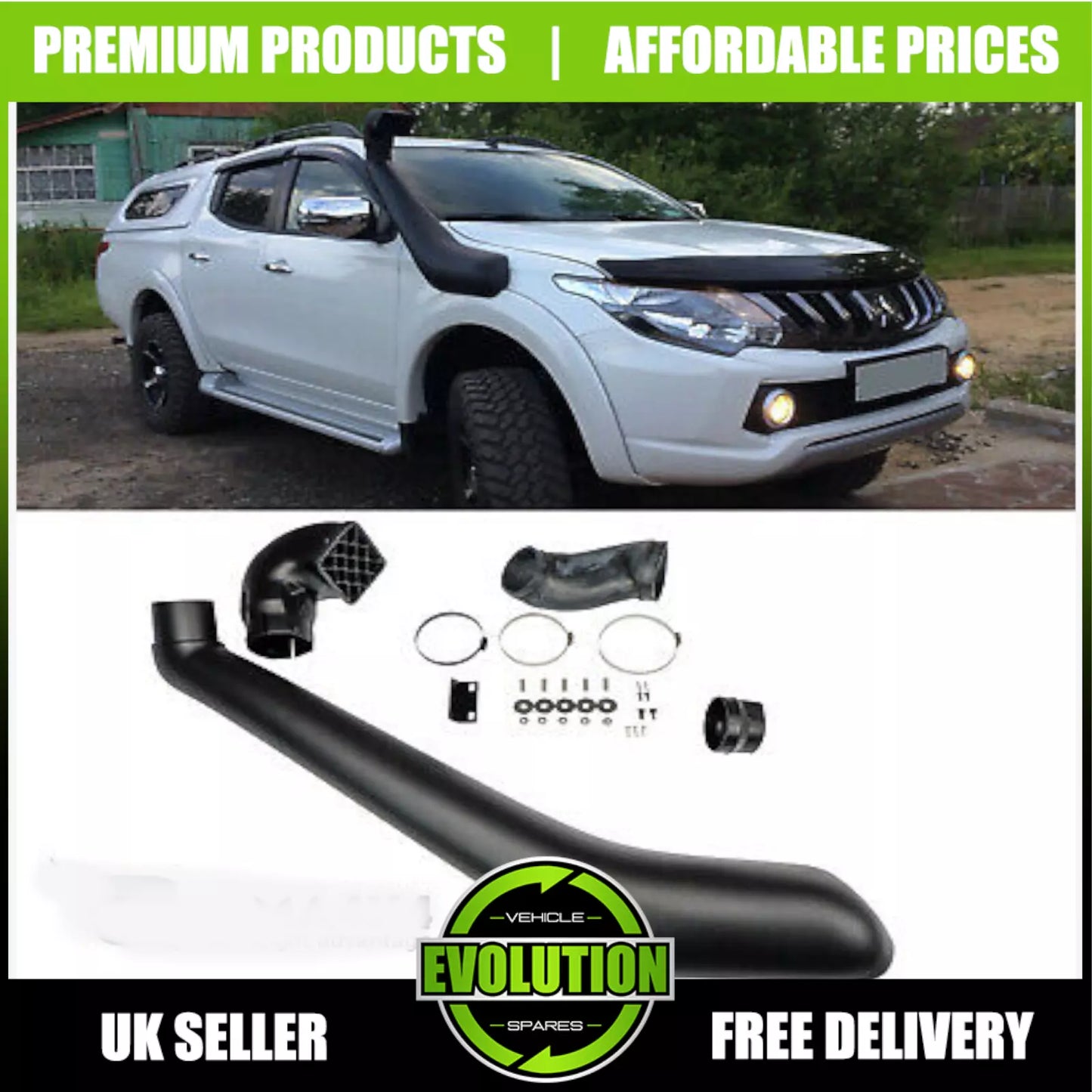 To fit Mitsubishi L200 2015-2019 MK5 Series 5 Snorkel Raised Air Intake Flow