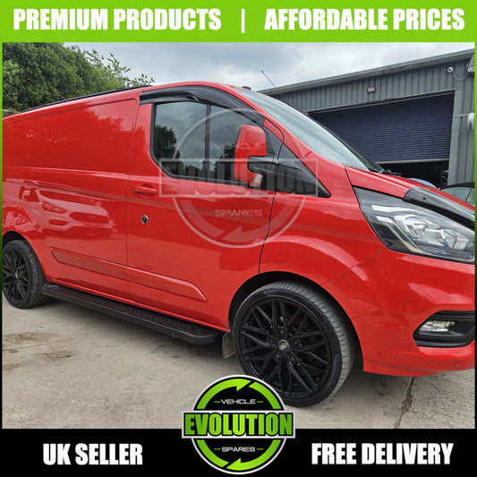 Side Steps Bars Running Boards black steel fit Ford Transit Custom 2013-2023 SWB