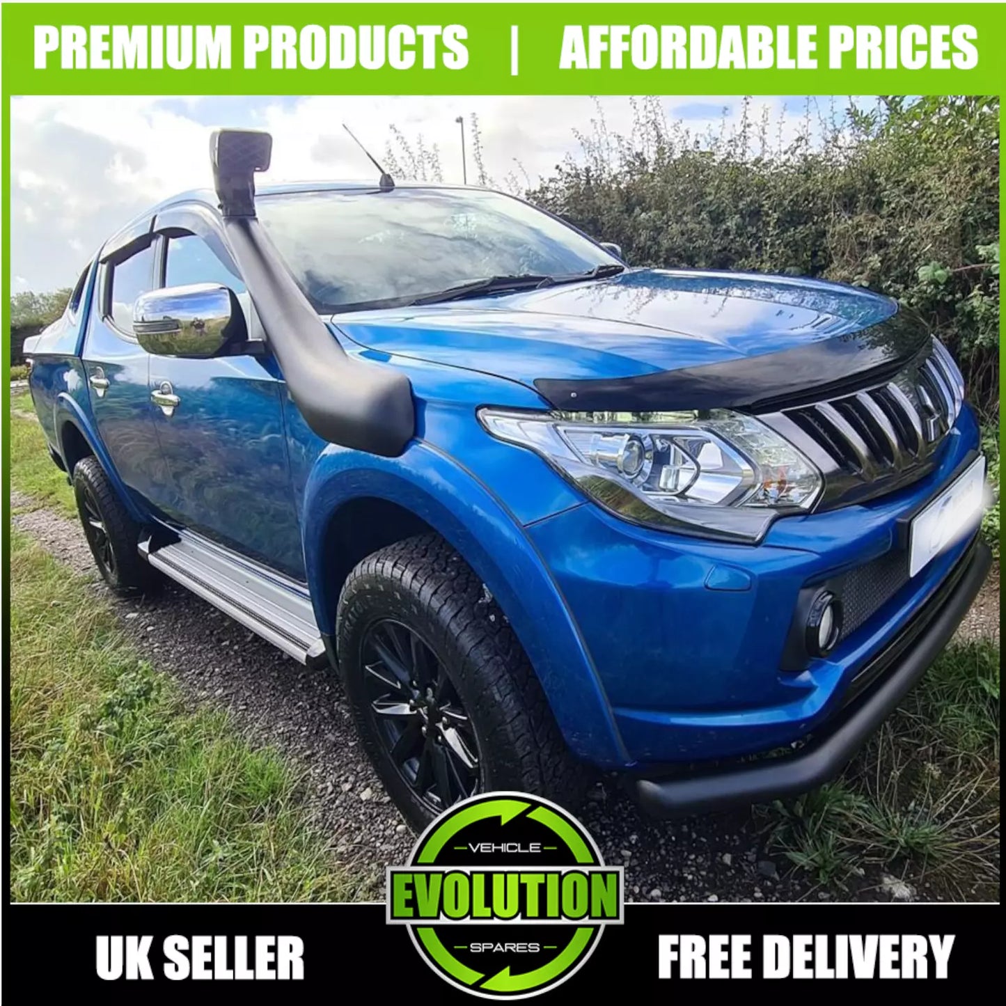 BONNET GUARD BUG DEFLECTOR PROTECTOR MITSUBISHI L200 2015-2018 GLOSS BLACK