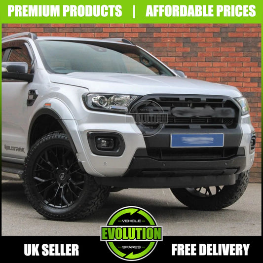 MATTE BLACK FRONT GRILLE GRILL TO FIT FORD RANGER WILDTRACK T8 2018-2022