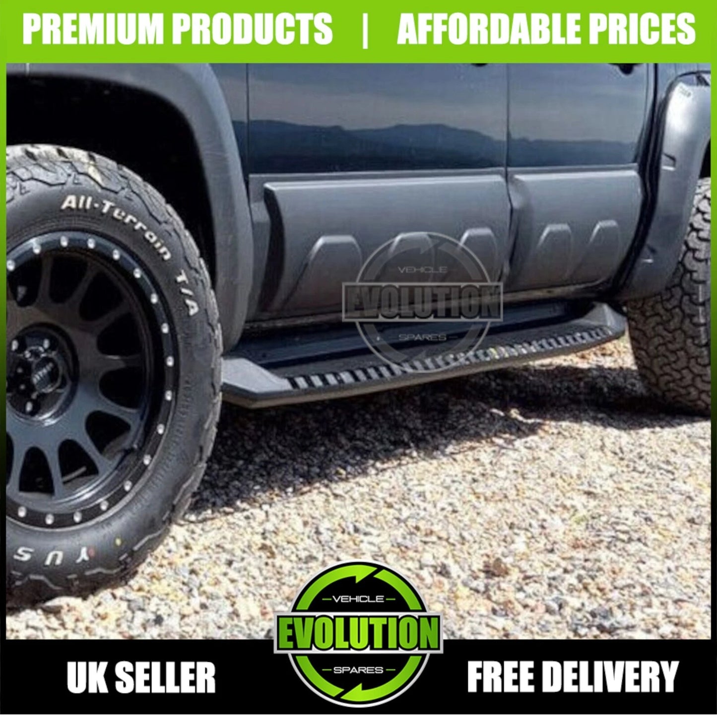 MATTE BLACK LARGE SIDE DOOR BODY KIT CLADDING TRIM FITS VW AMAROK MK1 2010-2020