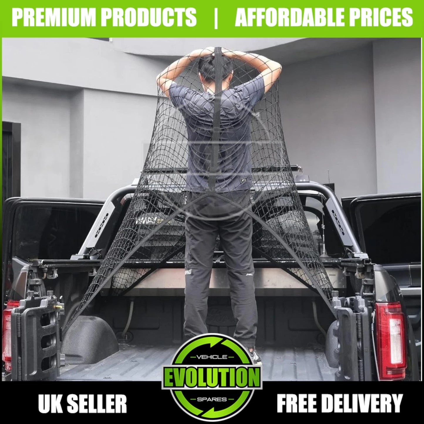 Large Cargo Net Nylon Elastic Mesh Luggage Pickup Fits Toyota Hilux 2006-2025