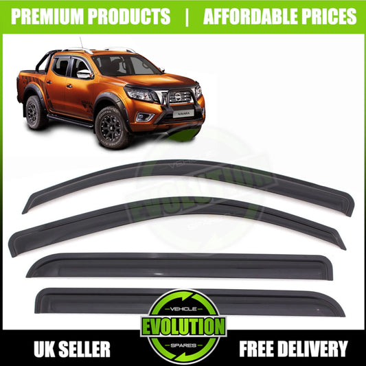 WIND RAIN SMOKE DEFLECTORS WINDOW GLOSS VISORS FOR NISSAN NAVARA NP300 2016-2022