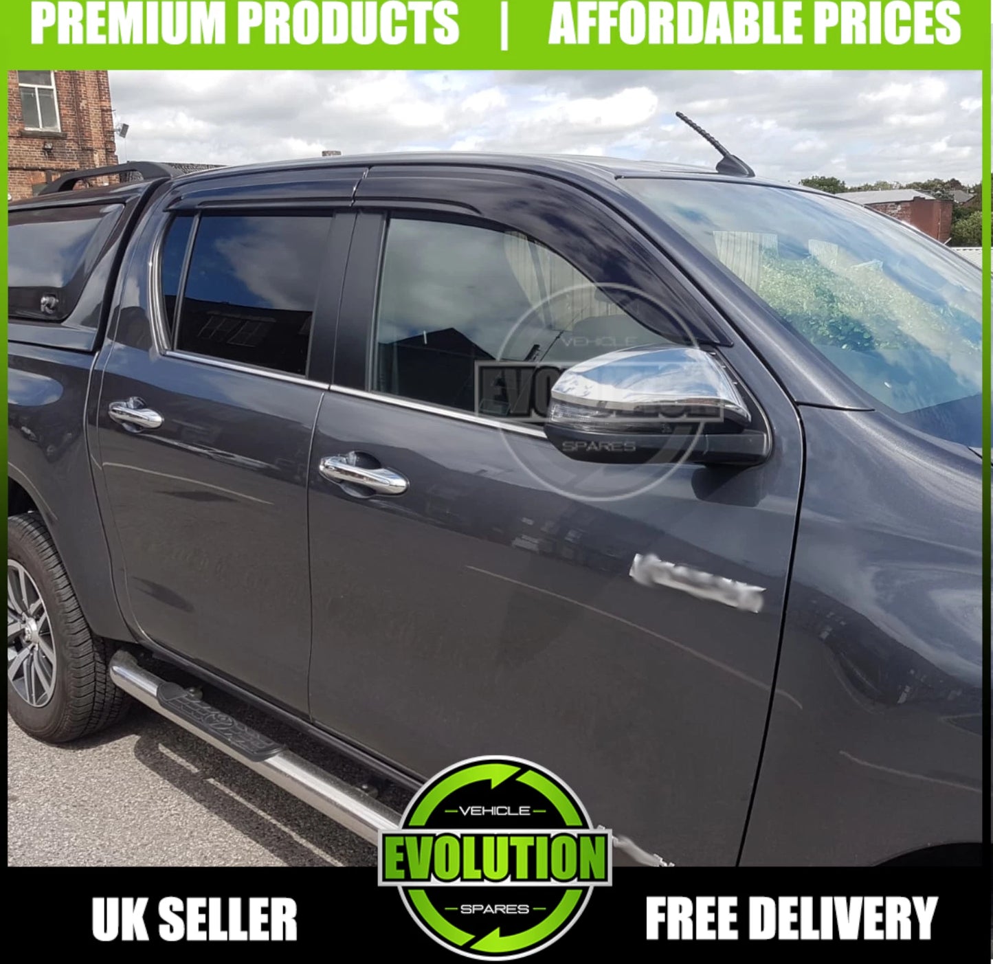 WIND DEFLECTORS RAIN SMOKE WINDOW VISORS FITS TOYOTA HILUX 2005 - 2025 8 MK9