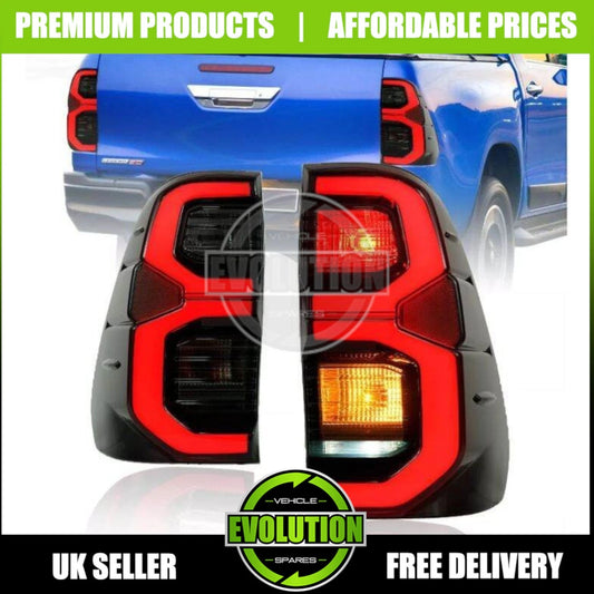 GR STYLE LED TAIL LIGHT SMOKED REAR LIGHTS UPGRADE FOR TOYOTA HILUX 2016-2024