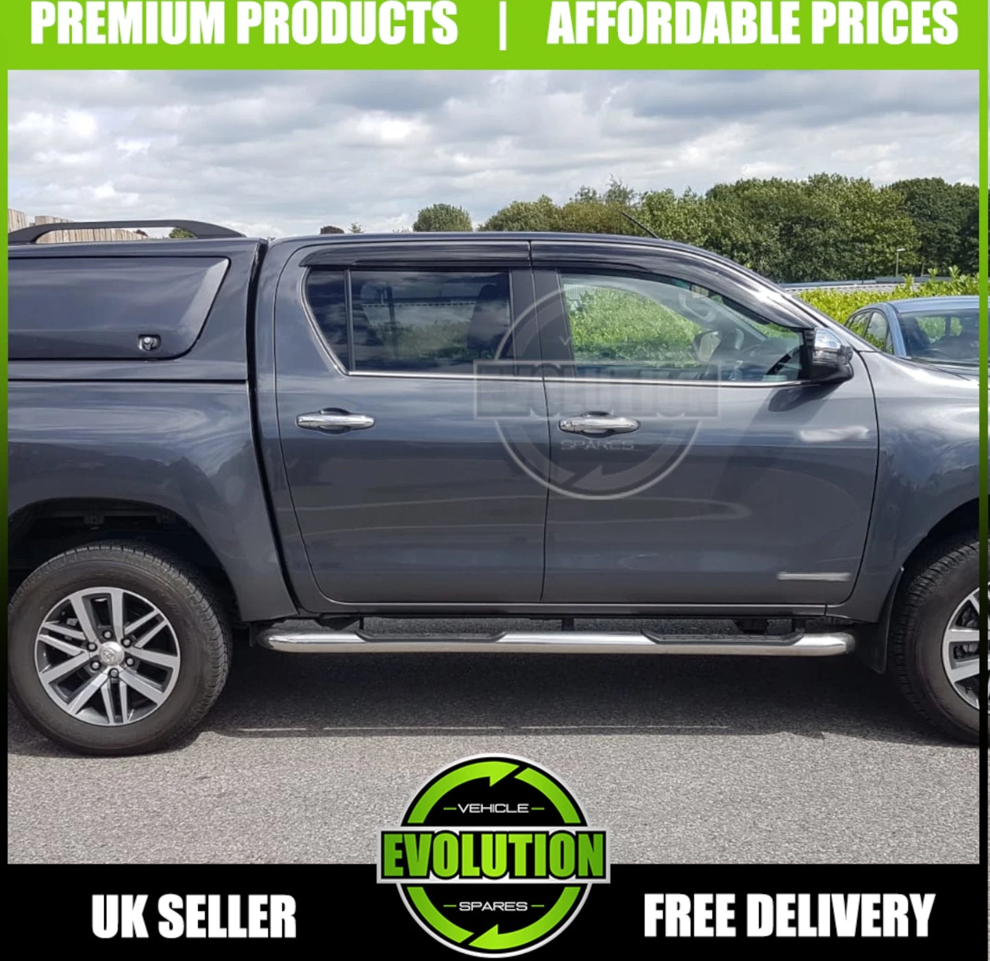 WIND DEFLECTORS RAIN SMOKE WINDOW VISORS FITS TOYOTA HILUX 2005 - 2025 8 MK9