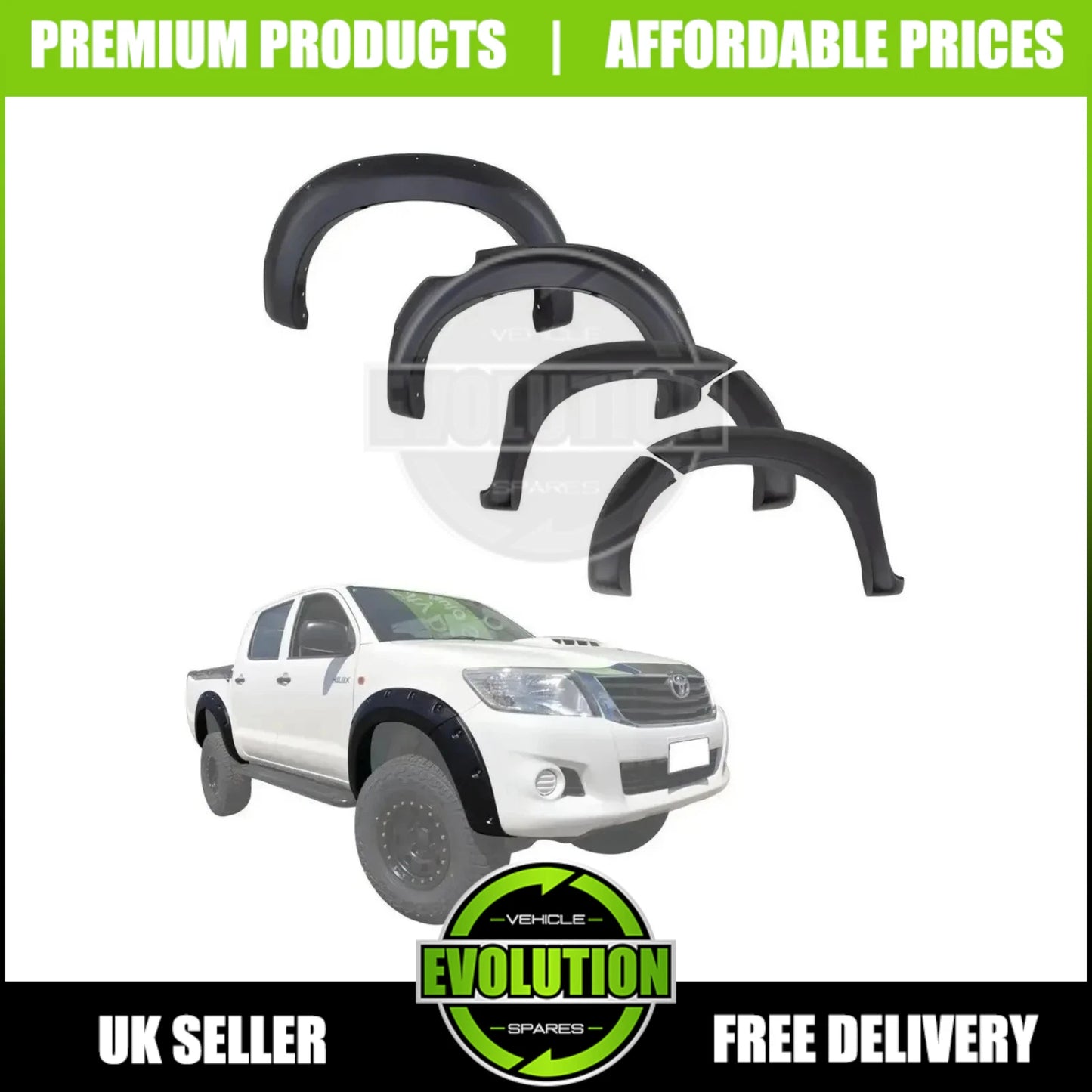 Wide Wheel Arches Monster Look Matte Fits Toyota Hilux 2012-2016 Fenders 6" Wide