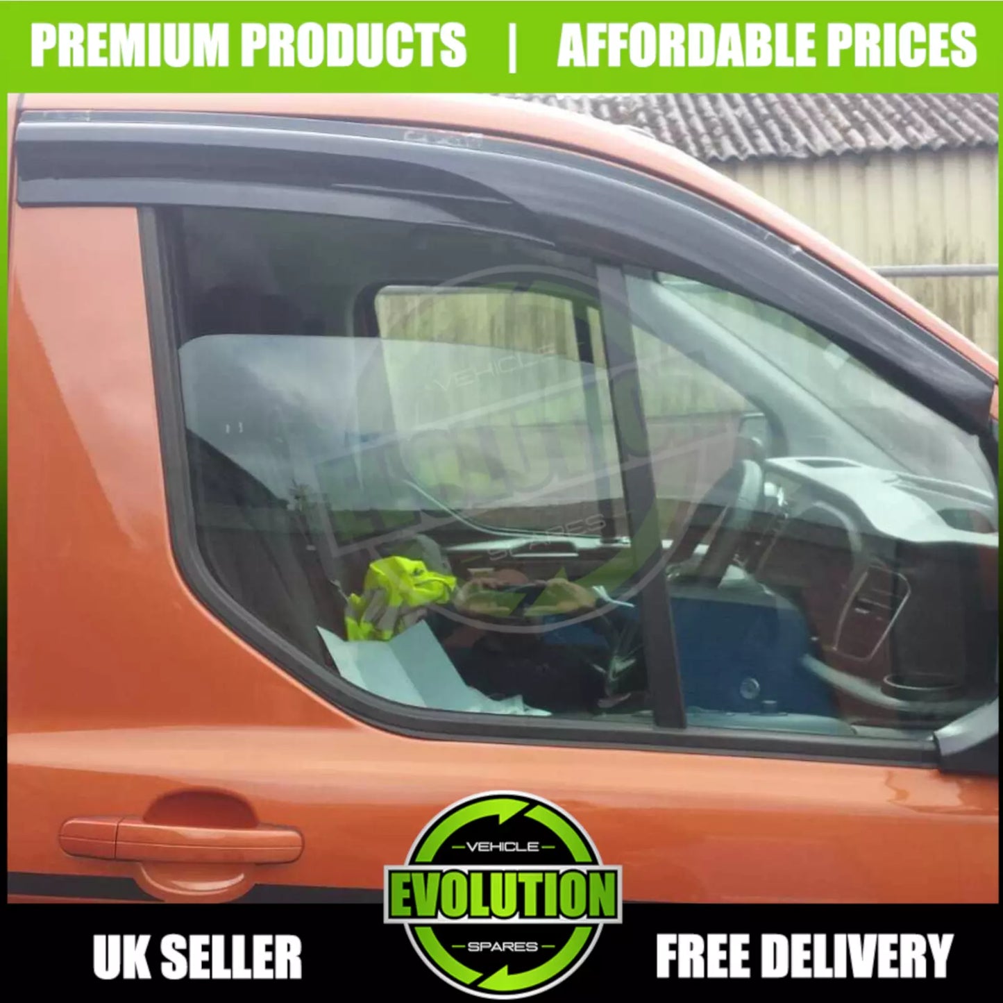 WIND DEFLECTORS RAIN SMOKE TO FIT FORD TRANSIT CUSTOM 2013 - 2022 SET OF 2