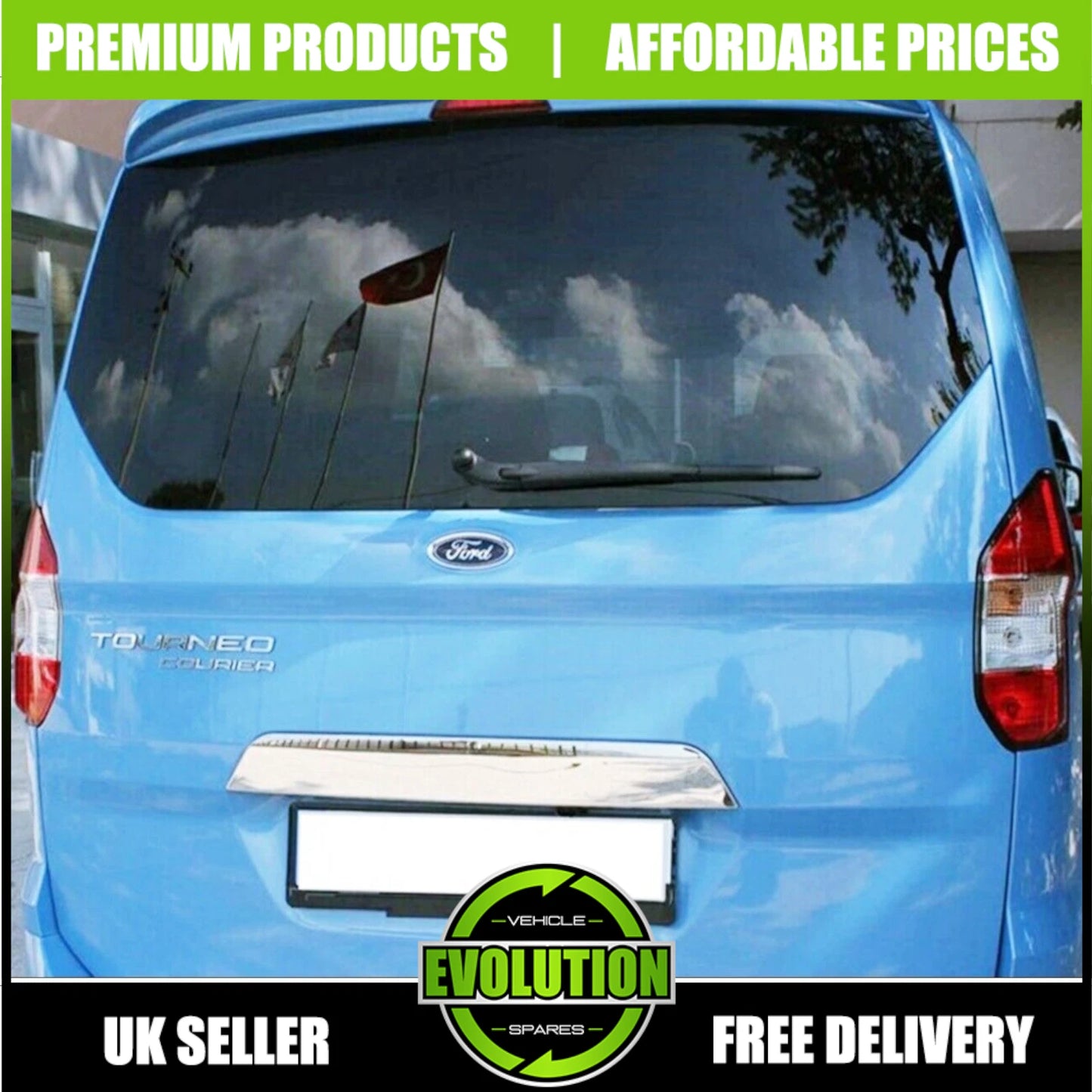Chrome Tailgate Handle Trim Cover FITS Ford Transit Tourneo Courier 2014-2022