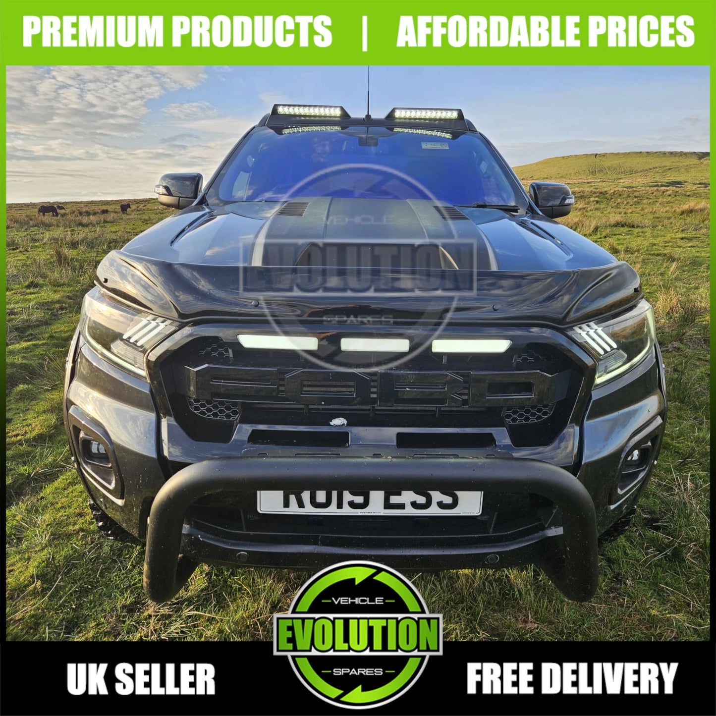 Roof Light Pod Bar LED Lamp off road spoiler fits Ford Ranger T6 T7 T8 2013-2022