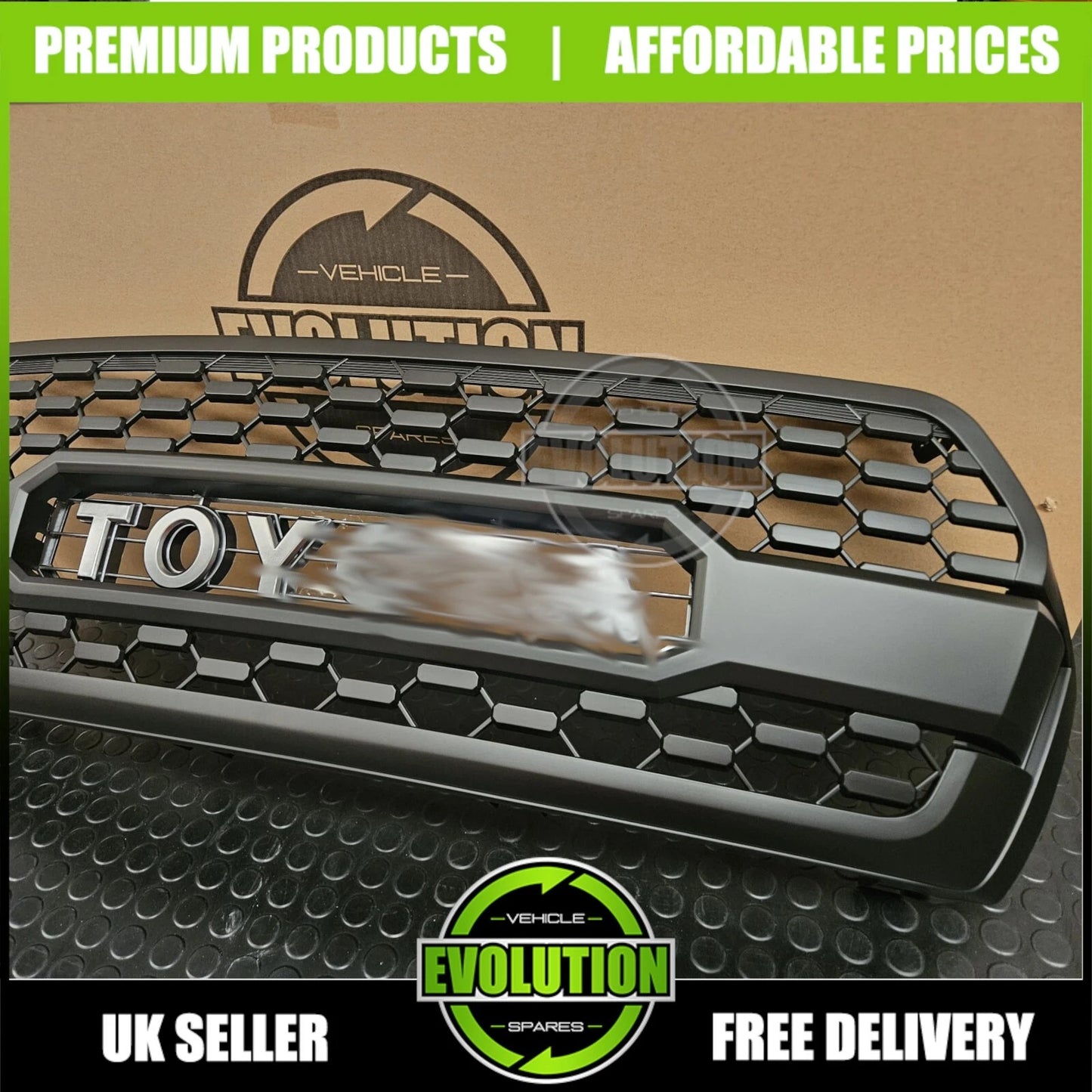 BLACK FRONT GRILLE GRILL TUNDRA SYLE FIT TOYOTA HILUX INVINCIBLE X MK8 2018-2020