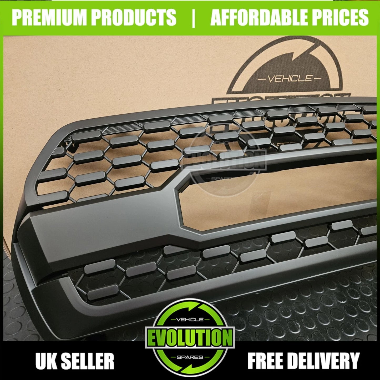 BLACK FRONT GRILLE GRILL TUNDRA SYLE FIT TOYOTA HILUX INVINCIBLE X MK8 2018-2020