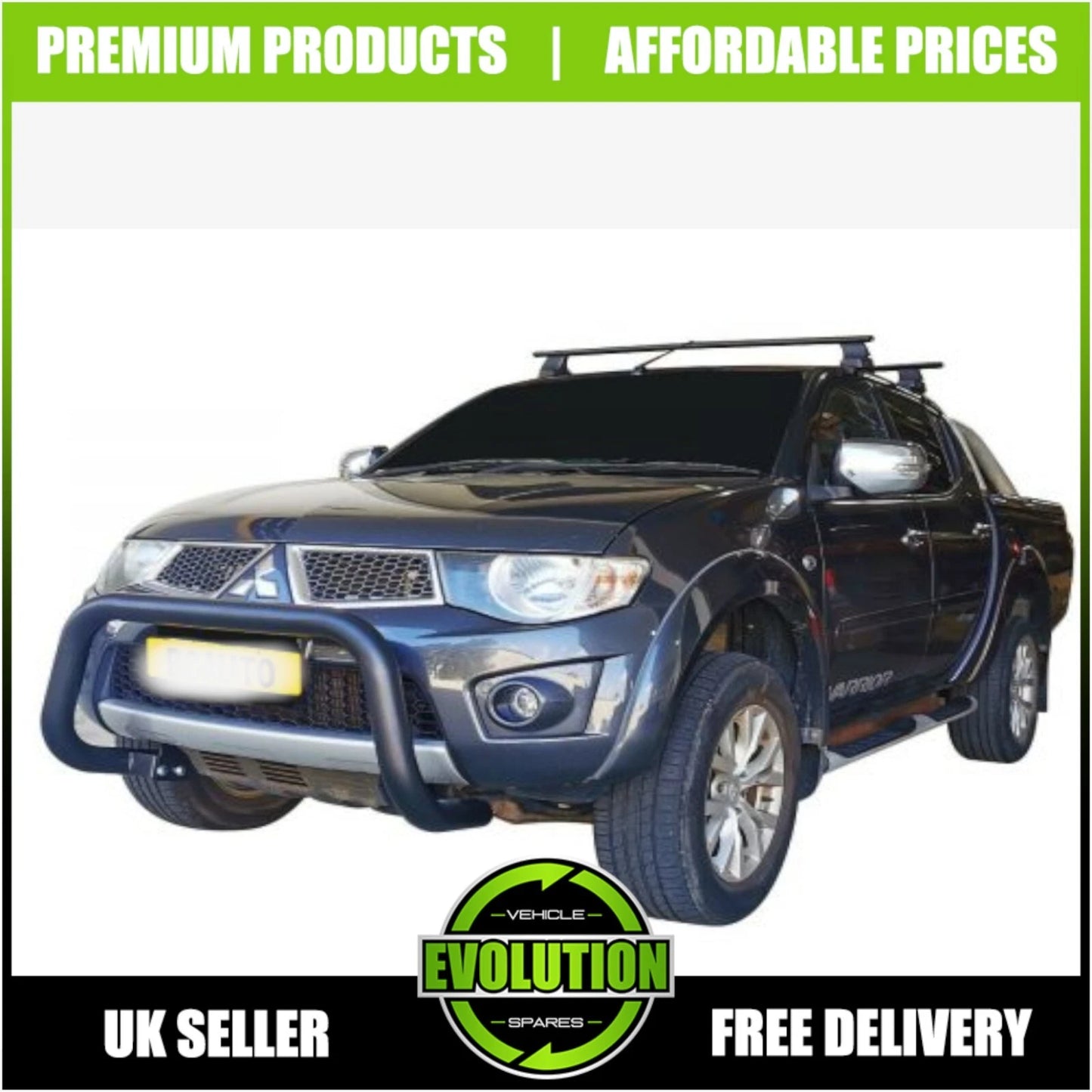 TO FIT MITSUBISHI L200 2015-2018 BLACK AXLE NUDGE A-BAR, BULL BAR GUARD