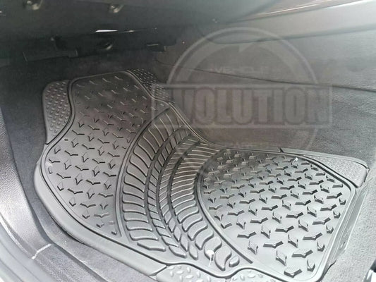Heavy-Duty Black Rubber Car Mat Set for Ford Ranger | All-Weather Non-Slip 4-Piece