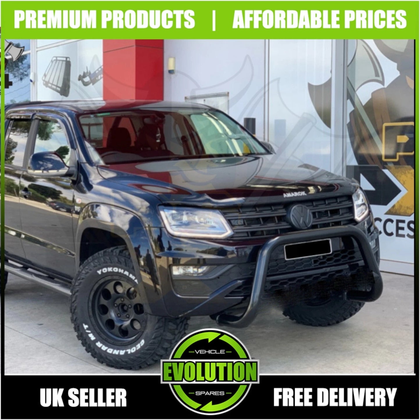 BLACK AXLE NUDGE A-BAR, BULL BAR GUARD TO FIT VOLKSWAGEN AMAROK 2010-2020