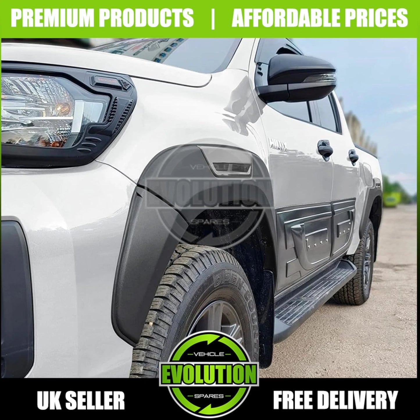 Wheel Arches Wide Oem Look Matte Black Grey Fits Toyota Hilux Revo 2016-2024